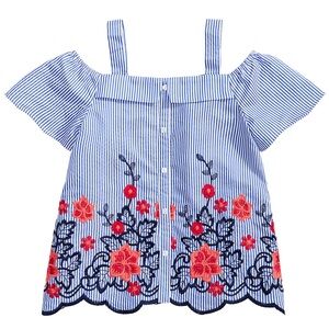 Monteau
Big Girls Embroidered Scalloped-Hem Top